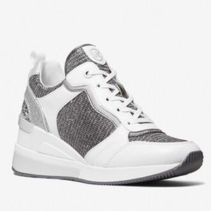 Michael Kors Crista Mixed-Media Trainer Sneakers